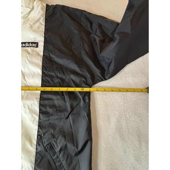 Adidas Windbreaker Jacket Mens M Colorblock White Blue Black Hooded Full Zip - Picture 13 of 16